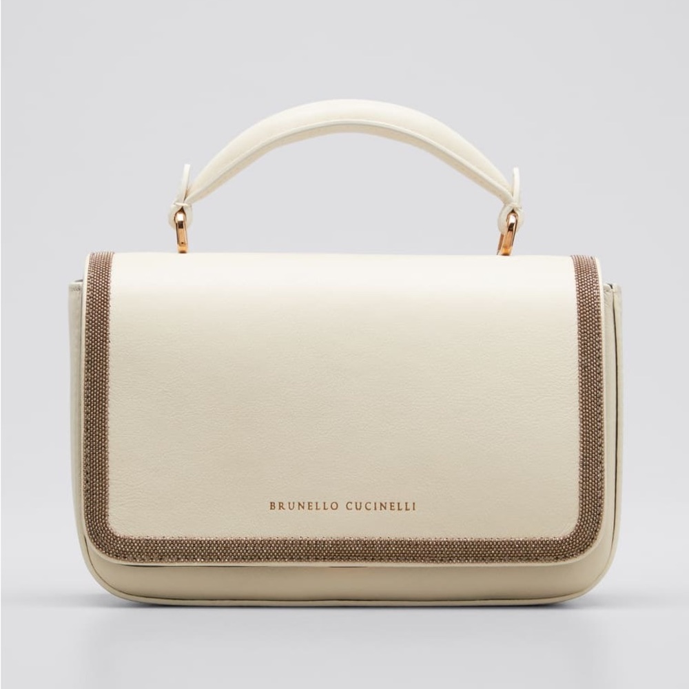 BRUNELLO CUCINELLI Monili Leather Top-Handle Bag